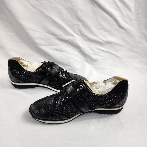 LUCIANO PADOVAN Black Sparkle Bling Sneakers Shoes Womens Size 8.5 New Flats - Picture 11 of 19