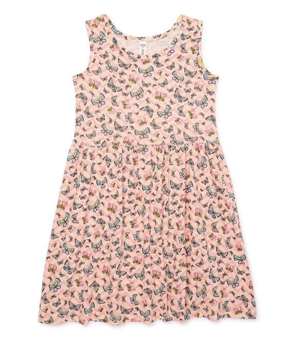 Miss Pink Girl’s Coral Butterfly Sleeveless Play Dress Size 6X NWT