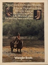 1979 Wrangler Boots PRINT AD Good Pair Old West - Start New Traditions VTG 1970s