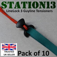 Guy Line Tensioners - LineLock 3 - Camping Tent - Guy Line Runners - Pack of 10