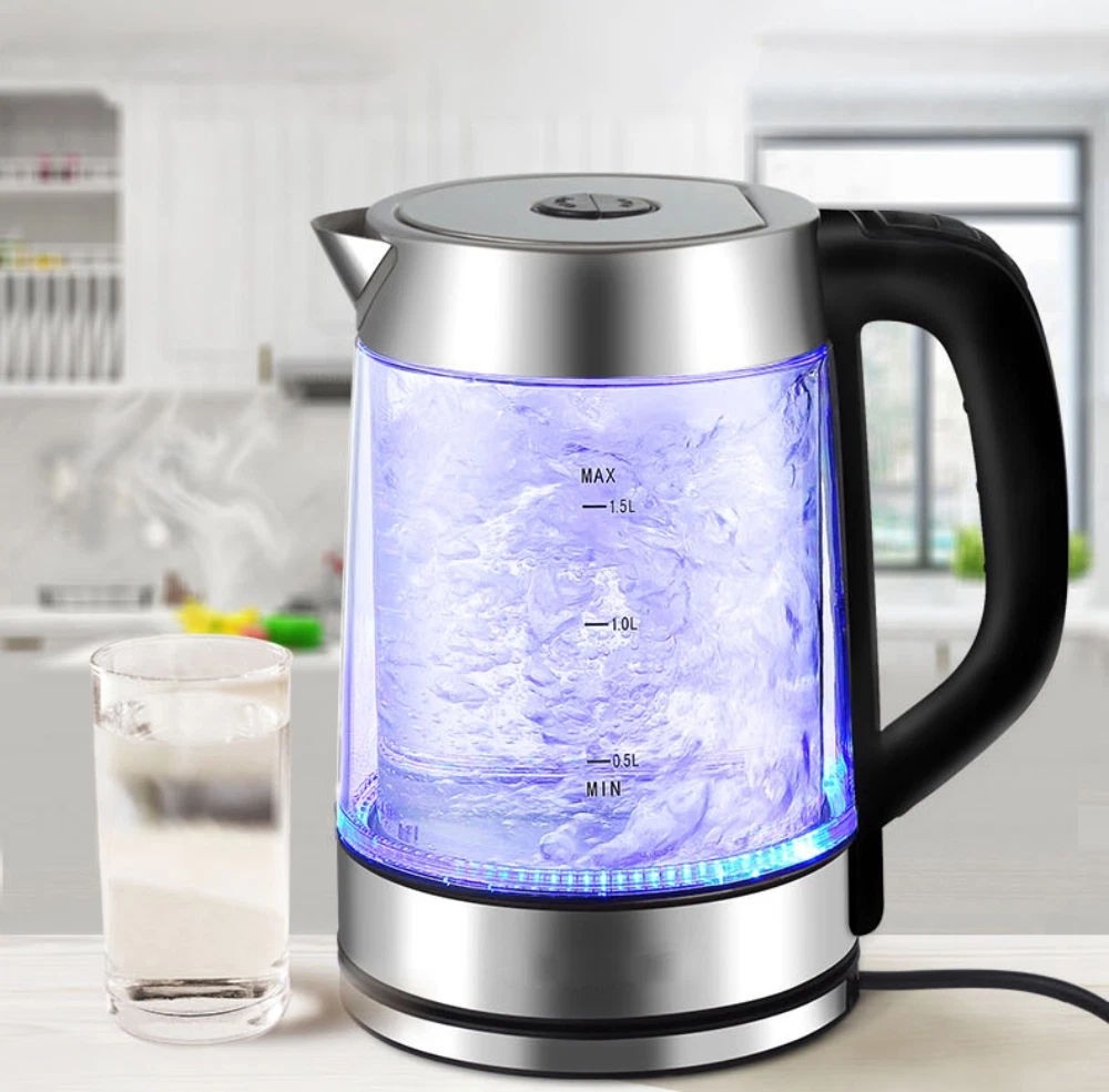 Cordless Electric Tea Kettle - 1.7L Glass & Stainless Steel