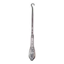 Antique Sterling Floral Handle Shoe / Clothes / Glove Button Hook  13335