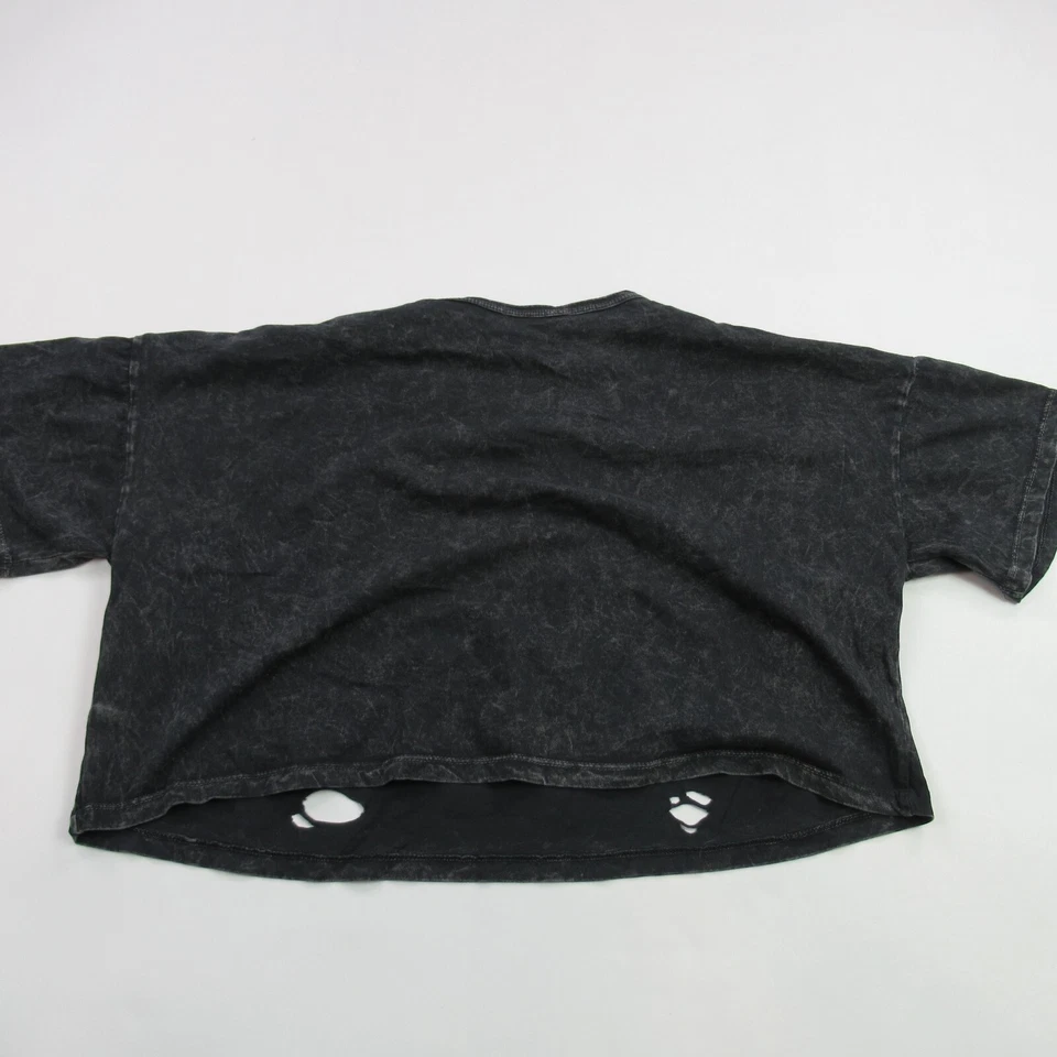 Camisa de metal pesado para mujer grande manga corta ligera gris 1/2 agujeros cortos Foto 3 de 4