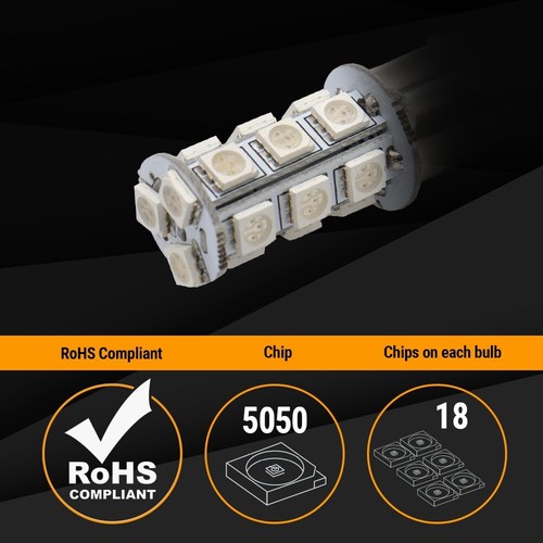 1157 LED Amber Yellow DRL Turn Signal Parking Side Marker Light Bulbs - Picture 3 of 5