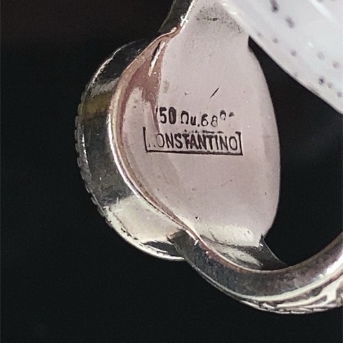 Konstantino 18k Gold & Sterling Silver Aquamarine Cabochon Ring $700 Retail - Picture 8 of 15