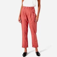 Joie Womens Pants Size 6 Cotton Pleated Utility Style Burnt Clay Straight Leg