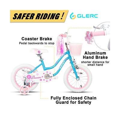 Glerc Maggie 12 14 16 20 Pouces Vélo Pour Enfants Pour Les Filles De 2 à 13 Ans, Vélo De Style Princesse Pour Tout - Petits Avec Siège De Poupée, Panier, Stabilisateur Et Support, Plusieurs Couleurs