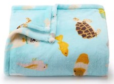 Animal PETS Kids Blue Soft Plush Throw Blanket 5' x 6 ft - The Big One - New
