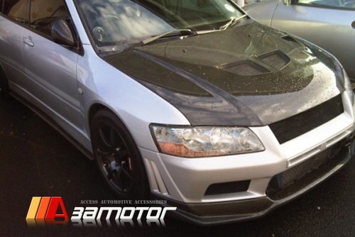 Carbon Fiber V Front Bumper Lip Spoiler fits MITSUBISHI EVO 7 Evolution VII - Imagen 5 de 5