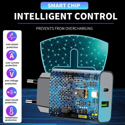 20W Dual USB Typ-C Wand Schnellladegerät PD Netzteil EU Stecker - Bild 5 von 15