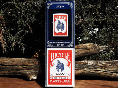 トランプ BICYCLE Zippo & Zippo lighter set Zippo Lighter & Bicycle Rider Back Playing Cards Gift Set - Rare