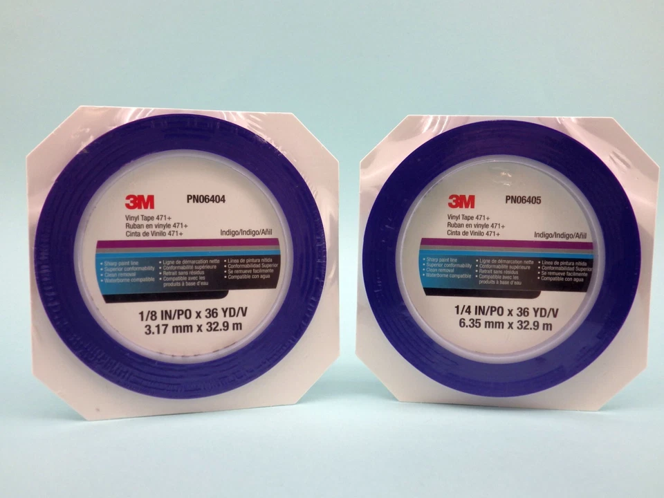 3M Konturenband 471+, 3mm x 33m, 3,17mm x 32,9m, Linierband blau,Fine Line Tape - Imagen 3 de 3