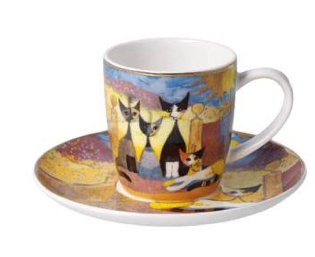 Rosina Wachtmeister  Macchia E Amici Cat Cup & Saucer