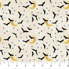 Hocus Pocus Bats Moons Stars cotton quilt fabric by Northcott Halloween 25449-12