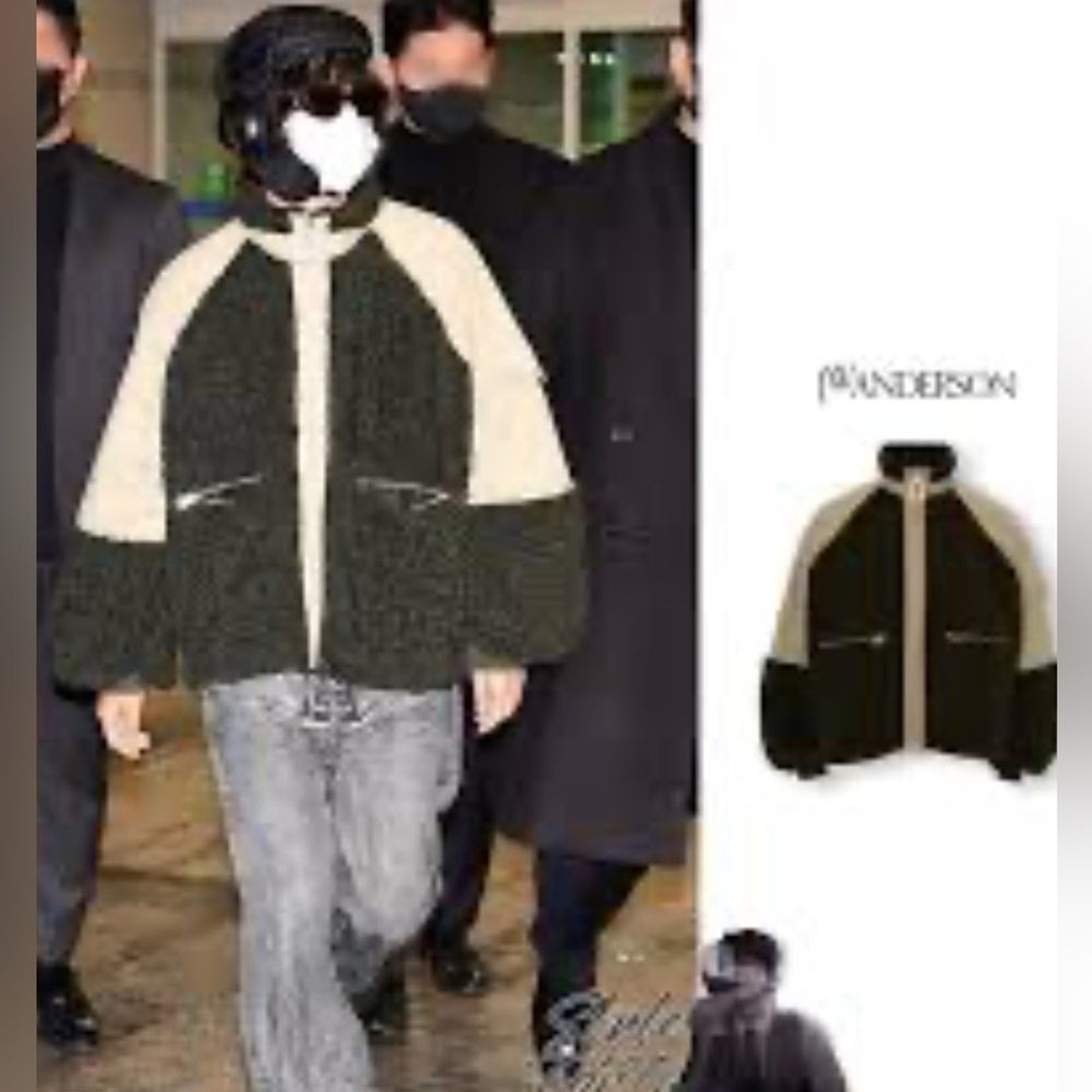 RRP US$790 JW Anderson unisex color block jacket in dark forest green L