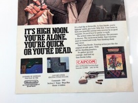 1988 Gun.Smoke Capcom NES video game Ad, Laminated Western Shooter &ndash; Vintage Gem