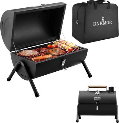Portable Charcoal Grill, Tabletop Outdoor barbecue Smoker, Small BBQ Grill fo...
