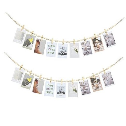 Hanging Photo Display Wall DecorPCS Boho Wooden Bead Garland Collage Picture 2