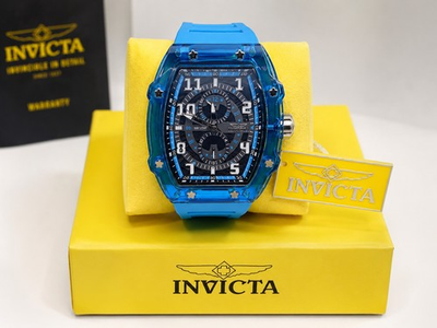 #ad Invicta Racing Cyclone 48444 Blue Transparent Chronograph Watch 48.5mm $69.99