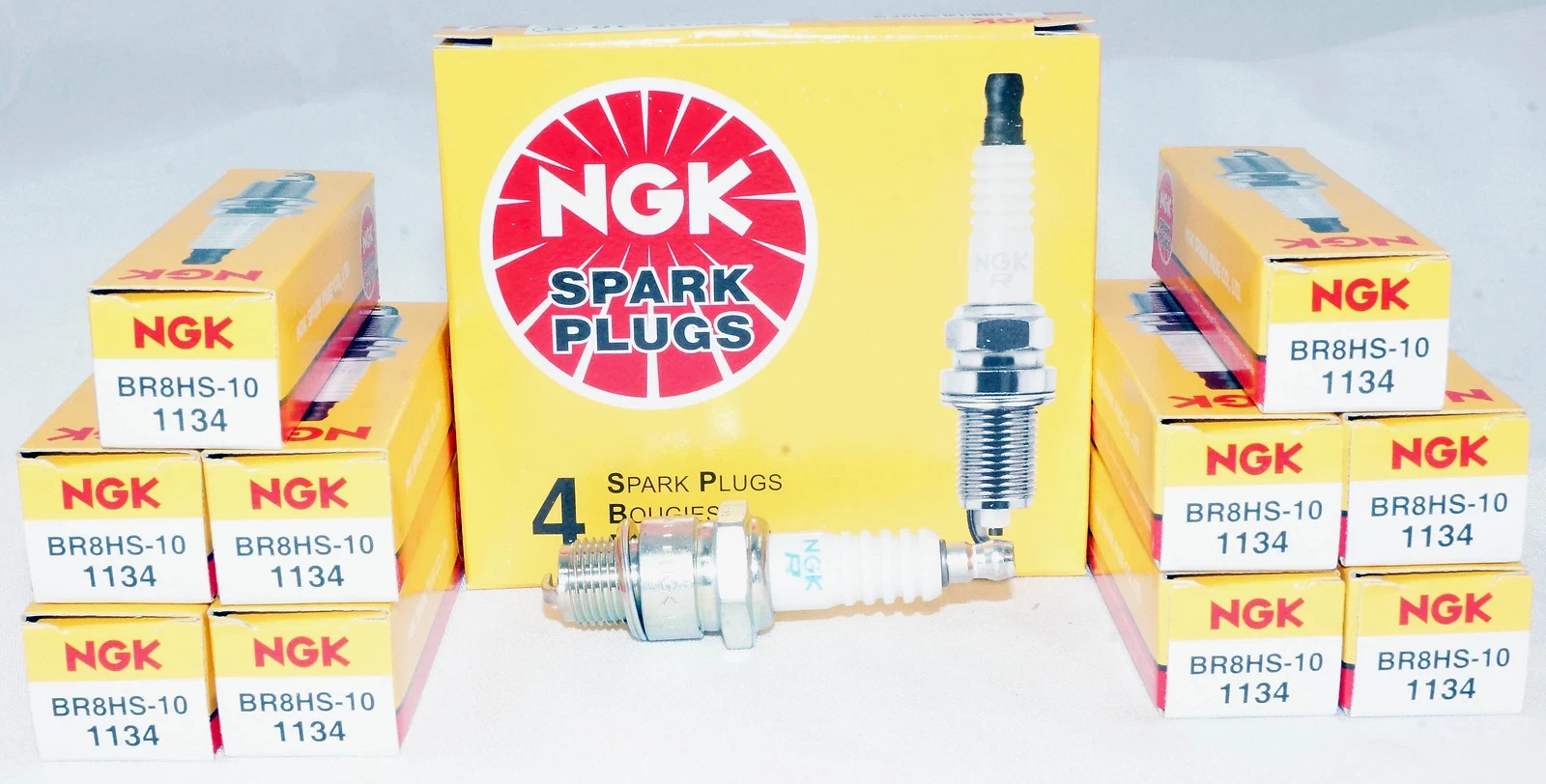 10 Pack Genuine Authentic NGK 1134 Nickel Spark Plug BR8HS10 Removable Tip