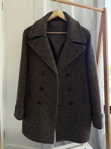 S.E.H Kelly Peacoat Herdwick Tweed Middling Grey Size S 38 Made in England - product listing photo