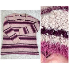 Torrid Fuzzy Yarn Eyelash Stripe Sweater Drop Shoulder Comfy Casual Plus Sz 3