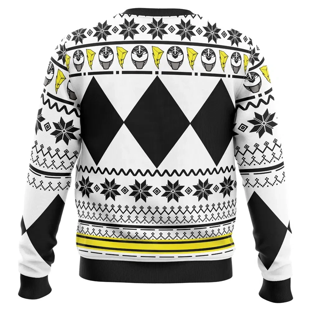 Mighty Morphin White Ranger Power Rangers Ugly Christmas Sweater
