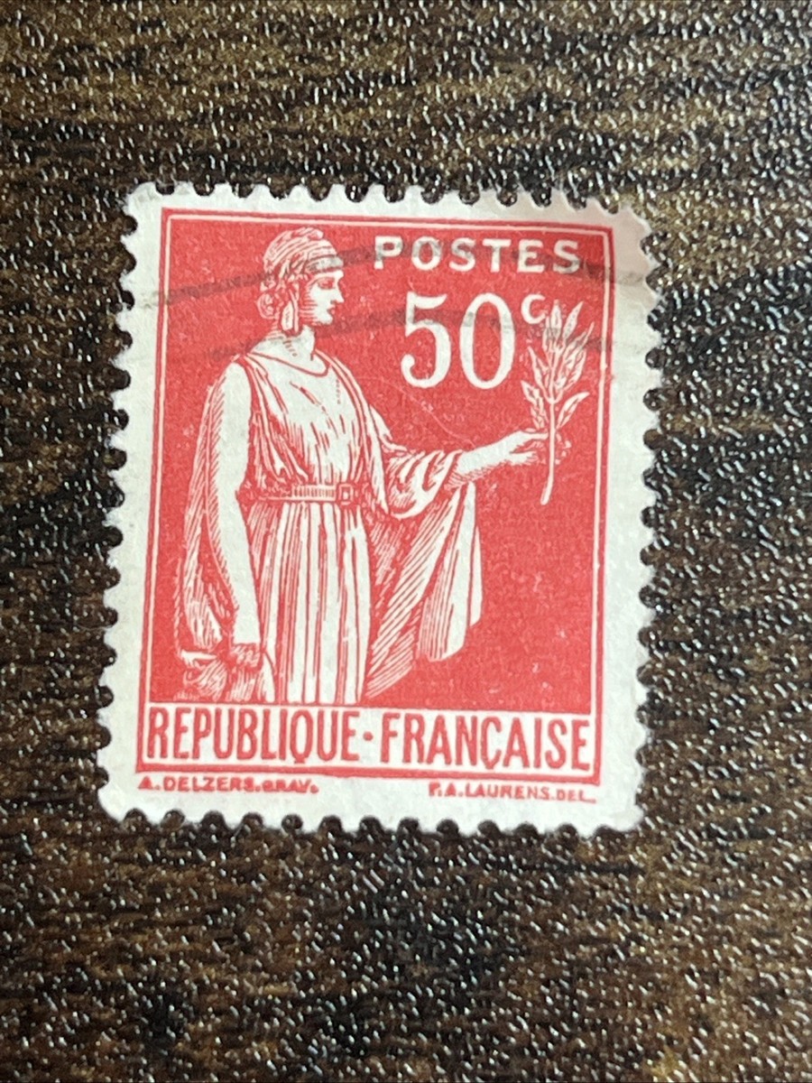 French Republique Francaise 50c Postes Circa 1933 Used Actual
