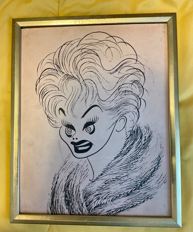 LUCILLE BALL CARICATURE FROM ONE OF THE BROWN DERBY RESTAURANTS UNIQUE