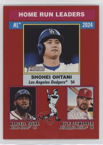 2025 Topps Heritage League Leaders Red Border Shohei Ohtani Kyle Schwarber 0w7