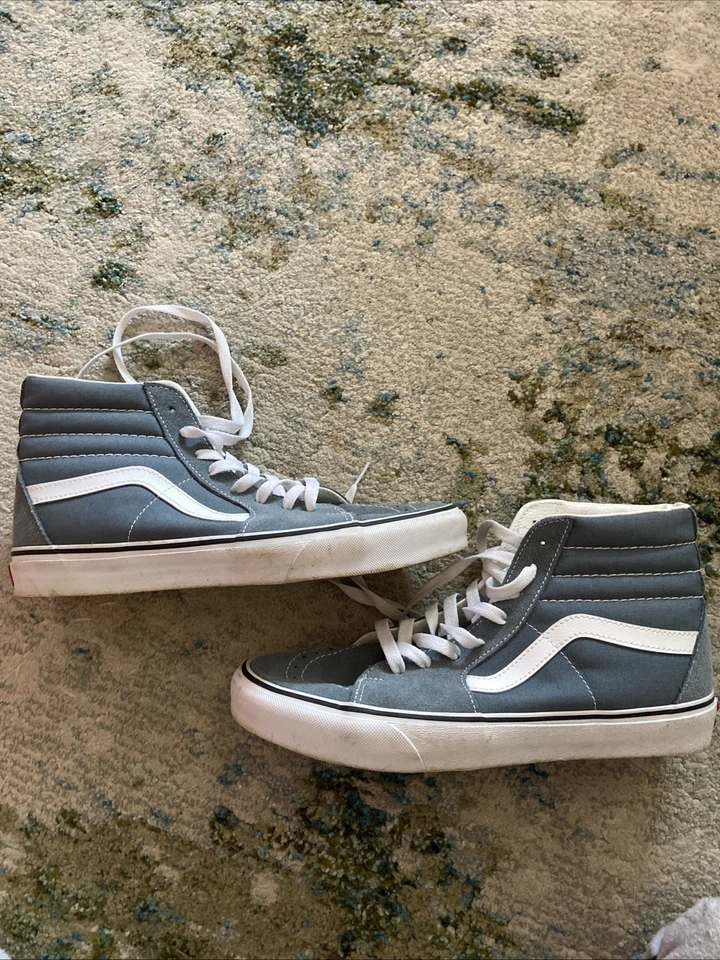 Vans Sk8-Hi высоты кроссовок, серый/белый, унисекс, мужской 9,5 - Изображение 3 из 4