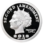 2013 Norfed $25 Second Amendment 1/2 oz .999 Silver Coin Half Liberty (Buds Gun)