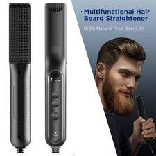 Beard Hair Straightener Comb Quick Heated Brush Styler For Mens Electric 3 Mode