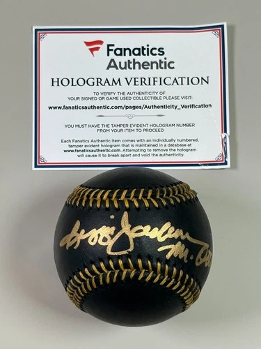 Reggie Jackson Signed Official Black Baseball COA Fanatics MLB Holo Mr October