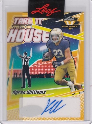 2023 Kyren Williams Leaf Valiant Take It To House AUTO PRE PRODUCTION PROOF 1/1 