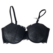 Aerie Real Power Black Lace Balconette Underwire Bra New With Tag 38 DD