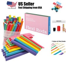 47 pcs 7'' Hair Curlers Rollers Flexi Rods Flexible Curling Rods Set No Heat ...