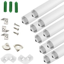 UV Resistance 3.28FT V Shape LED Strip Channel Diffuser,10-Pack Aluminum Prof...