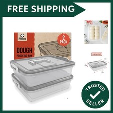 Large Pizza Dough Proofing Box with 2 Trays and 2 Lids, 44 x 34 cm, Pizza Dou...