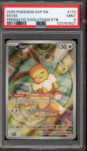 Pokemon Eevee Prismatic Evolutions ETB Promo SVP EN 173 PSA 9 Mint