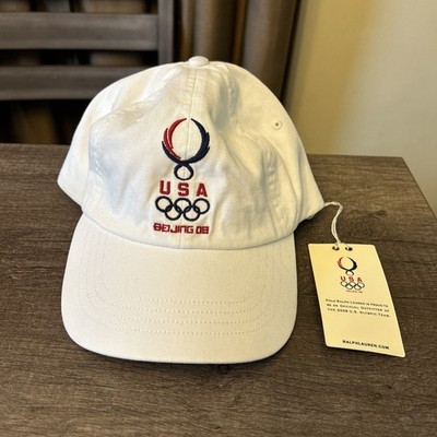 Polo Ralph Lauren Team USA Hat Cap Strapback White Logo Beijing Olympics 2008