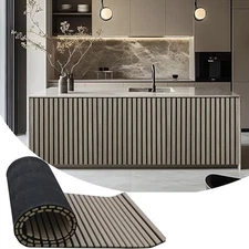 94.5 x 23.6 in Acoustic Wood Wall Panels,3D Flexible Soundproof Wall White Oak