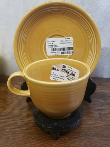 Fiestaware Vintage Ironstone Antique Gold Cup And Saucer Set Fiesta WV USA HTF @