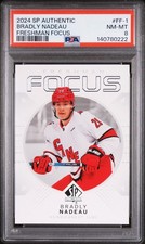 2024 UD SP AUTHENTIC FRESHMAN FOCUS #FF-1 BRADLY NADEAU ROOKIE RC PSA 8
