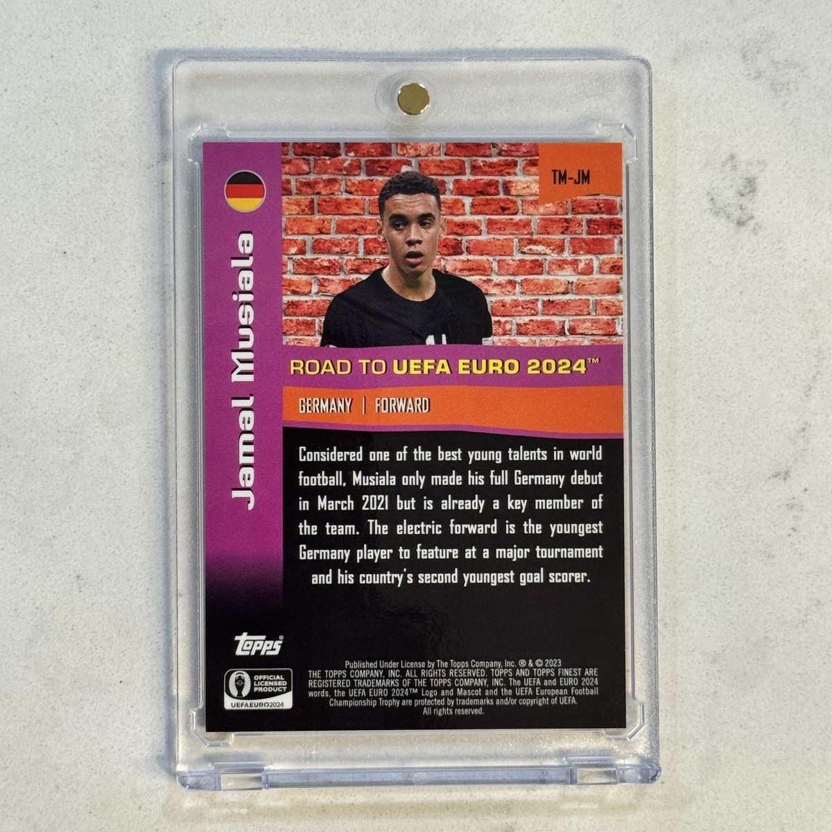2023 Topps Finest Euro JAMAL MUSIALA The Man Rose Gold Refractor