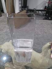 large heavy clear glass vase