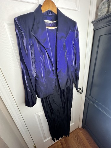 Vestido y chaqueta de noche formal de boda madre de novia púrpura Patra para mujer 10 M - Imagen 1 de 21