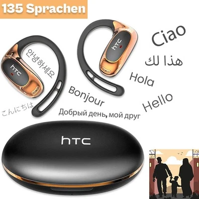 HTC Flüchtling Übersetzer Kopfhörer Echtzeit Ohrhörer Sprachen Übersetzungskopfhörer