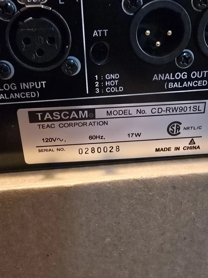 tascam cd-rw901sl Foto 3 de 4