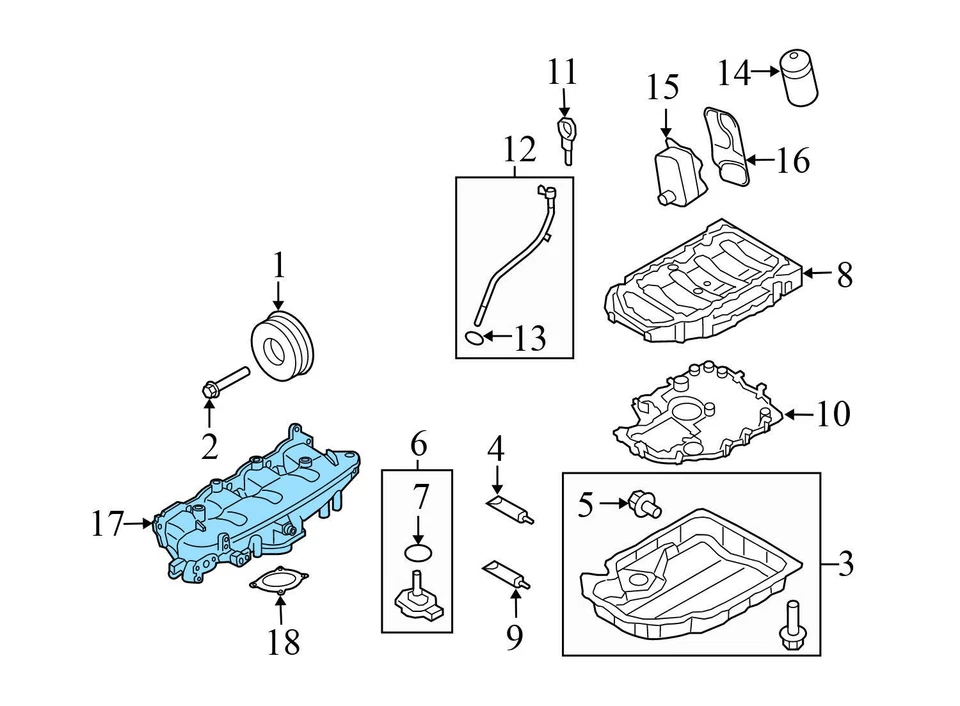 AUDI A5 2013-2015 2,0 L - Colector de admisión 06H133201S Foto 4 de 4